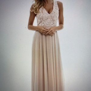 Long light pink dress